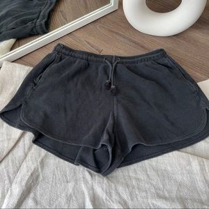 Brandy Melville Summer Thermal Lounge Shorts Black/Charcoal Gray